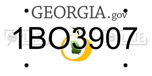 1BO3907 Georgia License Plate