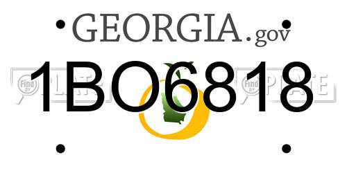 1BO6818 Georgia License Plate