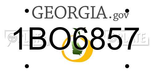 1BO6857 Georgia License Plate