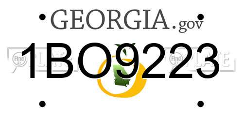 1BO9223 Georgia License Plate