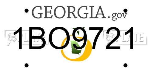 1BO9721 Georgia License Plate