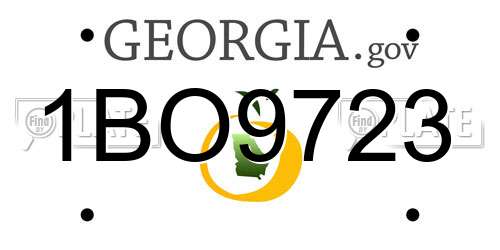 1BO9723 Georgia License Plate