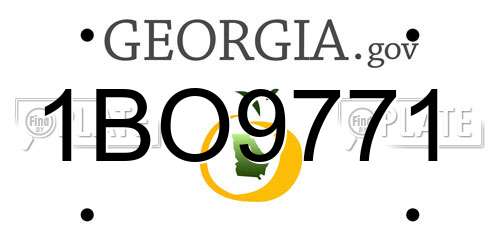 1BO9771 Georgia License Plate