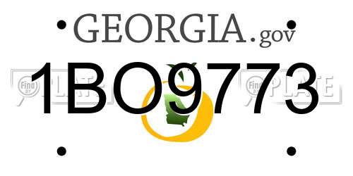1BO9773 Georgia License Plate