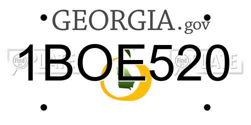 1BOE520 Georgia License Plate