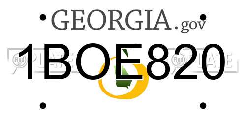 1BOE820 Georgia License Plate