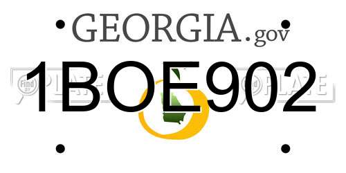 1BOE902 Georgia License Plate