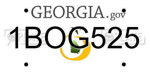 1BOG525 Georgia License Plate