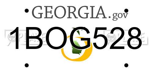 1BOG528 Georgia License Plate