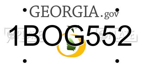 1BOG552 Georgia License Plate