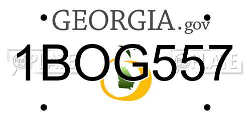 1BOG557 Georgia License Plate