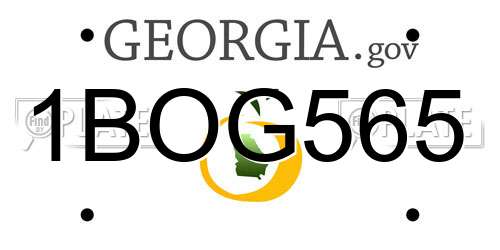1BOG565 Georgia License Plate