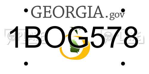 1BOG578 Georgia License Plate