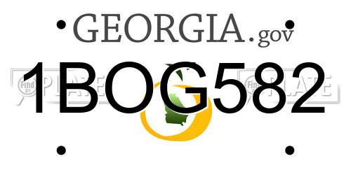 1BOG582 Georgia License Plate