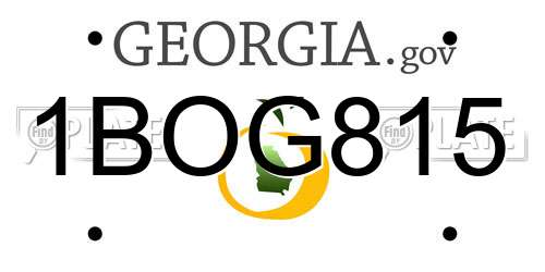 1BOG815 Georgia License Plate