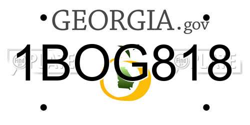 1BOG818 Georgia License Plate