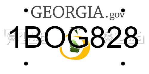 1BOG828 Georgia License Plate