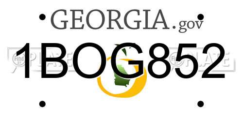 1BOG852 Georgia License Plate