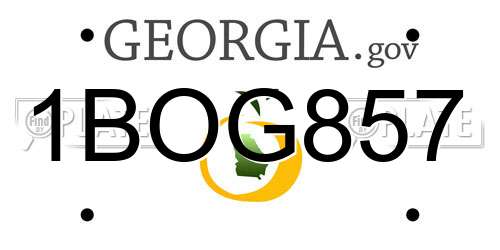 1BOG857 Georgia License Plate