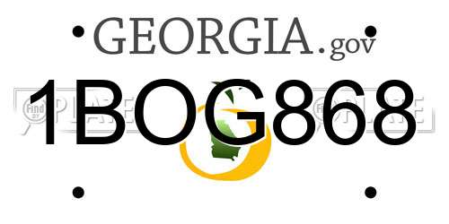 1BOG868 Georgia License Plate
