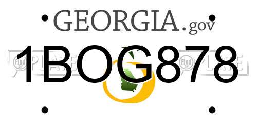 1BOG878 Georgia License Plate