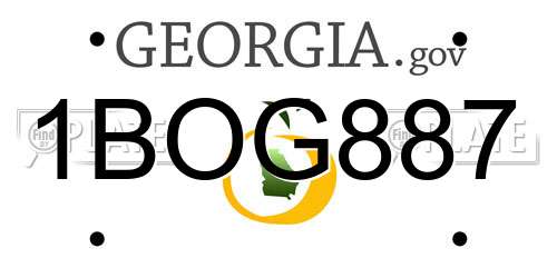 1BOG887 Georgia License Plate