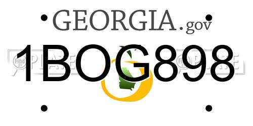 1BOG898 Georgia License Plate