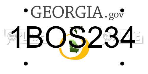 1BOS234 Georgia License Plate