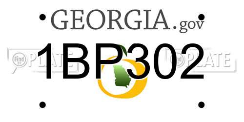 1BP302 Georgia License Plate