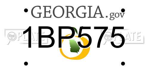 1BP575 Georgia License Plate