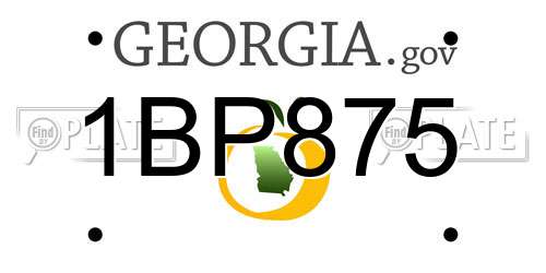 1BP875 Georgia License Plate