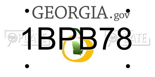 1BPB78 Georgia License Plate