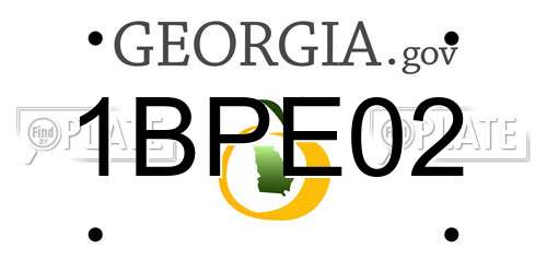 1BPE02 Georgia License Plate