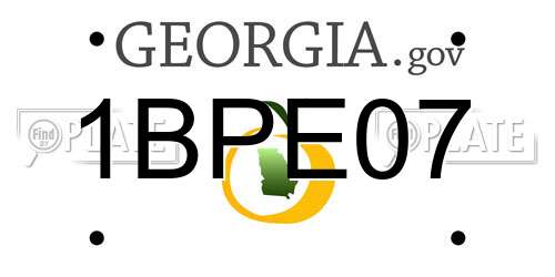 1BPE07 Georgia License Plate