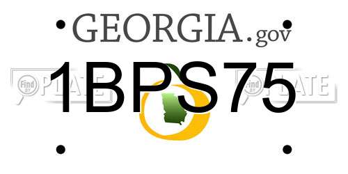 1BPS75 Georgia License Plate