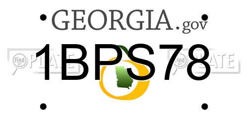 1BPS78 Georgia License Plate