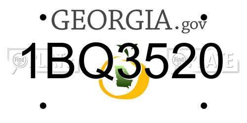 1BQ3520 Georgia License Plate