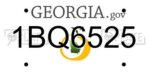 1BQ6525 Georgia License Plate