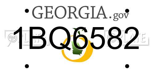 1BQ6582 Georgia License Plate