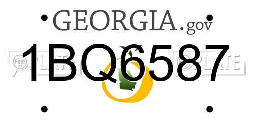 1BQ6587 Georgia License Plate