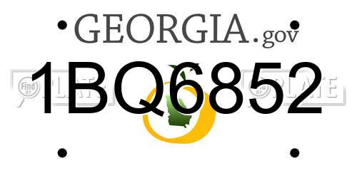1BQ6852 Georgia License Plate