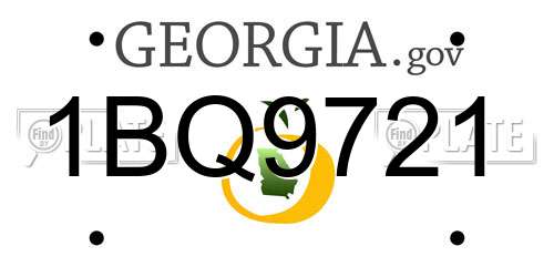 1BQ9721 Georgia License Plate