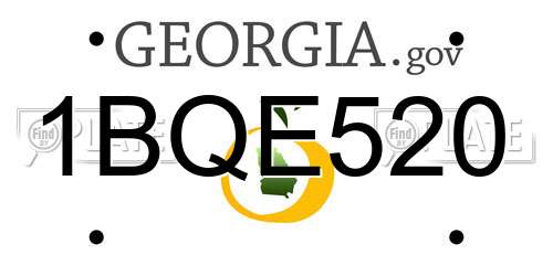 1BQE520 Georgia License Plate