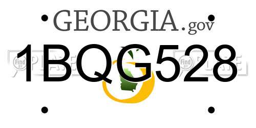 1BQG528 Georgia License Plate