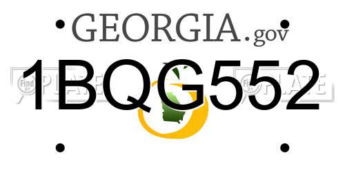 1BQG552 Georgia License Plate