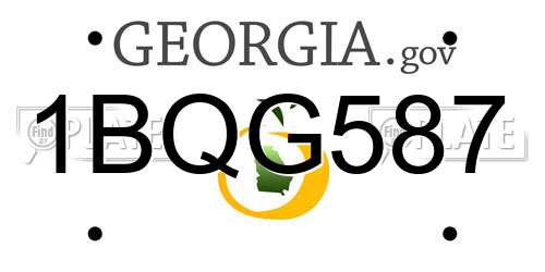 1BQG587 Georgia License Plate