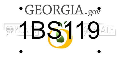 1BS119 Georgia License Plate