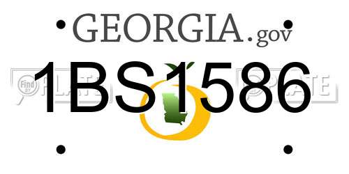 1BS1586 Georgia License Plate