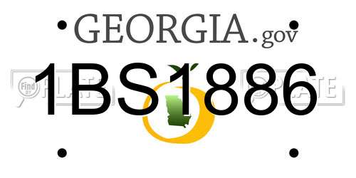 1BS1886 Georgia License Plate