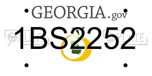 1BS2252 Georgia License Plate